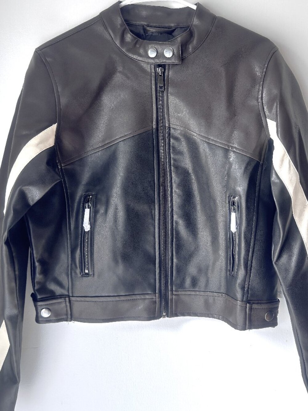 Daydreamer LA Faux Leather Moto Jacket Size L